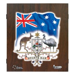 Sports Bar Australian Coat of Arms Dart Board Cabinet