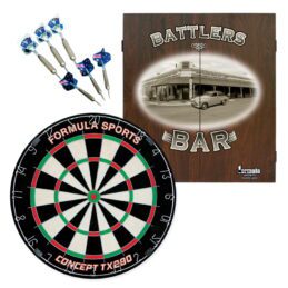 Dart Board and Cabinet Set Battlers Bar with TX290