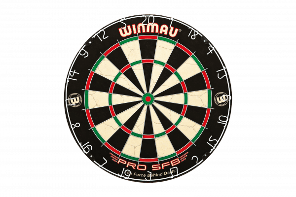Winmau PRO SFB Dart Board + Welcome to the Man Cave Dartboard Cabinet + Darts - Image 4