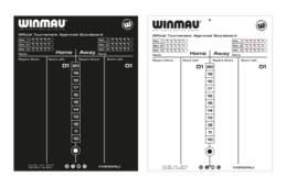 Winmau Official BDO Approved Tournament Dart Board Score Board Double Sided