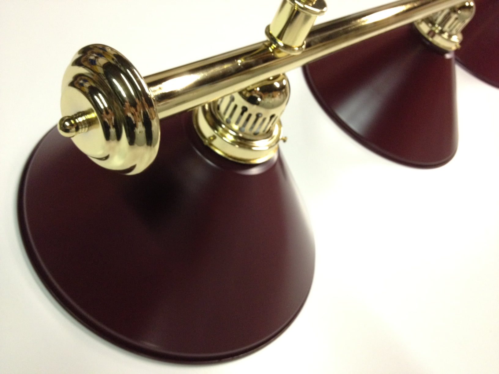 Brass Light (3 x Burgundy Shades) 61 Inch