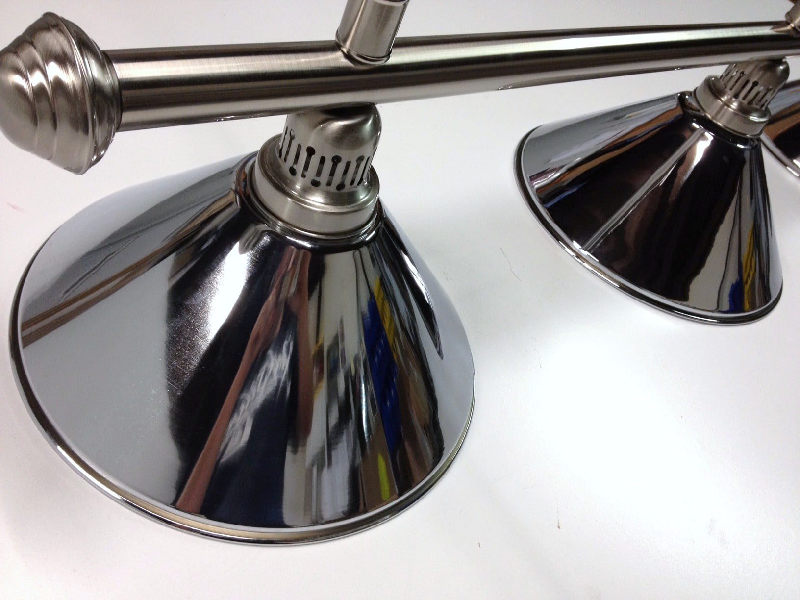 Brushed Stainless Light (3 x Chrome Shades) 61 Inch