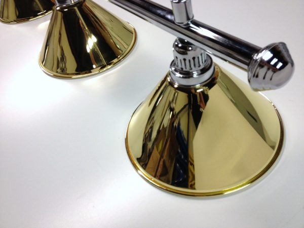 Chrome Light (3 x Brass Shades) 61 Inch