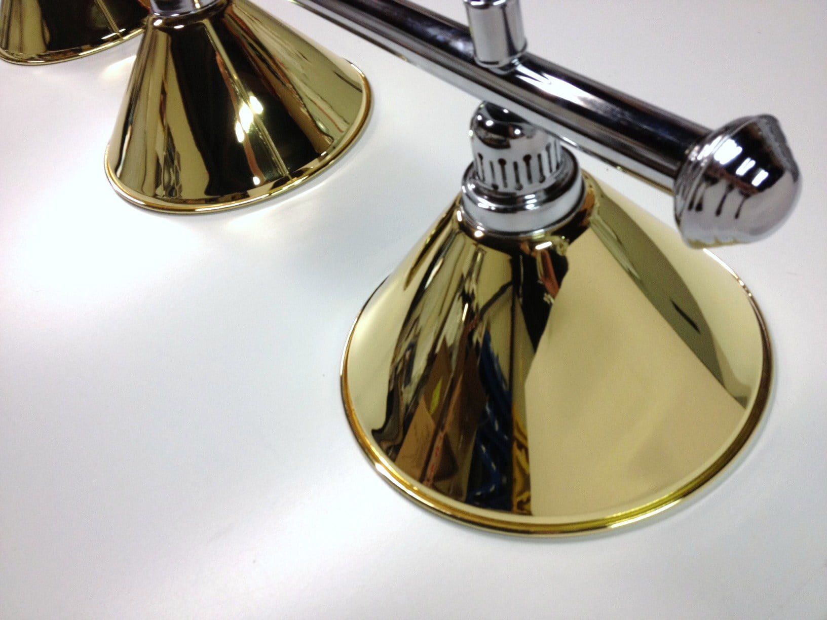 LARGE Chrome Light (4 x Brass Shades)