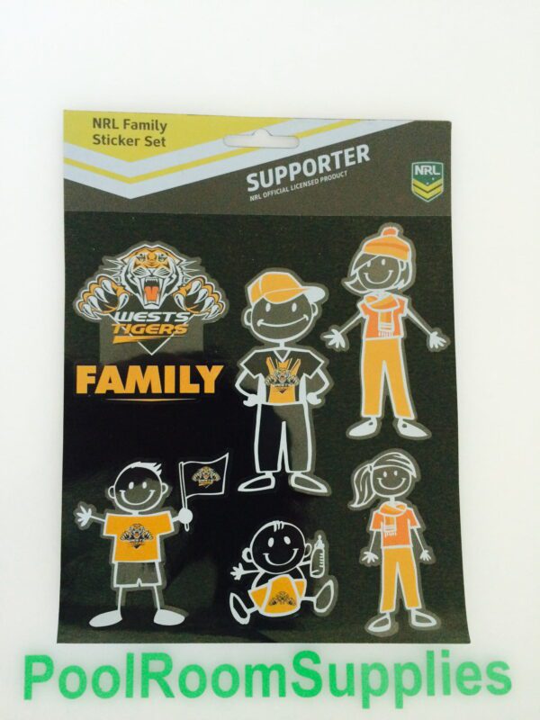 NRL Wests Tigers FAMILY Car Sticker Sheet