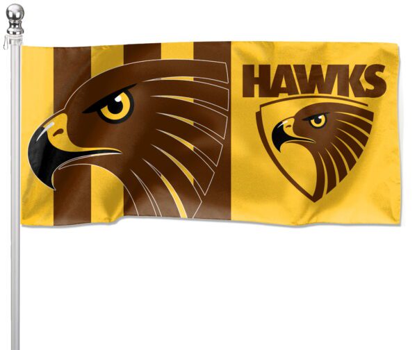 NRL Hawthorn Hawks Pole Flag LARGE 1800x900mm Licensed (Pole not included)
