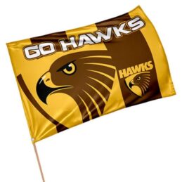 Hawthorn Hawks AFL Aussie Rules GAME DAY Pole Flag Banner