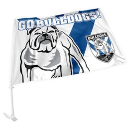 Canterbury Bulldogs NRL Clip on Window CAR Flag includes Pole