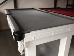 NPC Pool Table 7ft Slate Top White with Silver cloth