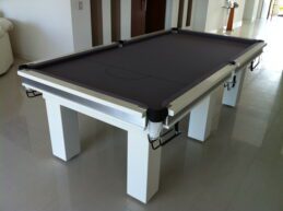 NPC Pool Table 8ft Classic White With Silver Felt and Square Legs