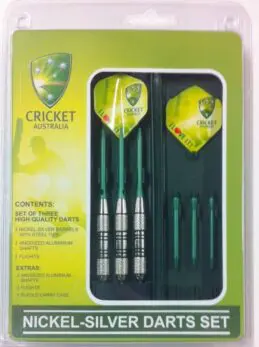 Cricket Australia Nickel Silver Dart Board Dart Set