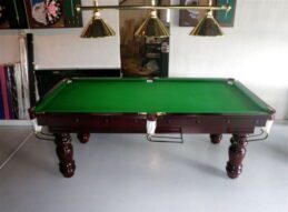 NPC Pool Table 7ft Classic Mahogany with Brass Brackets and Turned Legs