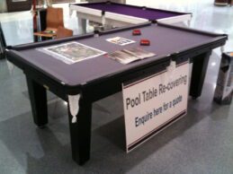 NPC Pool Table 7ft Slate Top Black with Silver cloth