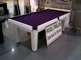 NPC Pool Table 7ft Slate Top White with Purple cloth