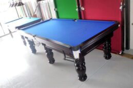 NPC Pool Table 8ft Royal DELUXE Dark Walnut & Chrome with Royal Blue Felt