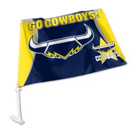 North QLD Queensland Cowboys NRL Clip on Window CAR Flag includes Pole
