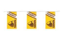 AFL Hawthorn Hawks Bunting hanging Flag Banner 5m long with 12 flags