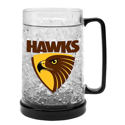 LARGE AFL Hawthorn Hawks Aussie Rules Freeze Beer Stein Frosty Mug Cup
