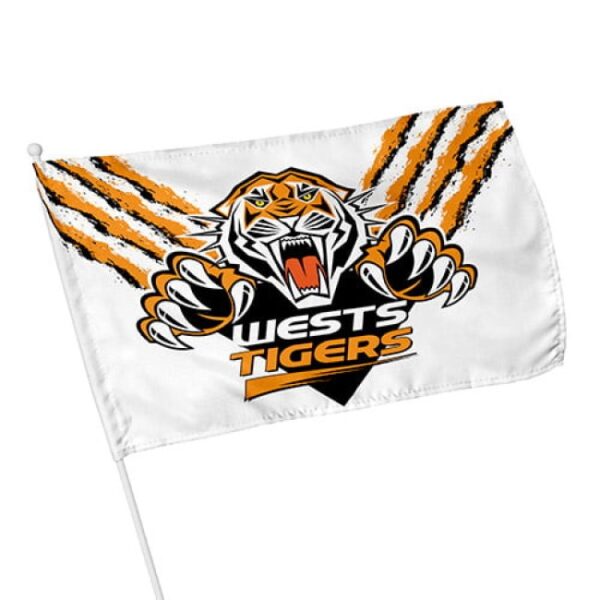 Wests Tigers Licensed NRL KIDS Pole Game Day Flag Banner