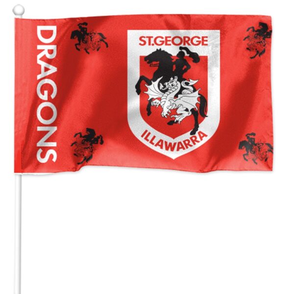 St George Dragons Licensed NRL KIDS Pole Game Day Flag Banner