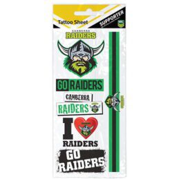 Canberra Raiders NRL Temporary TATTOO Sheet