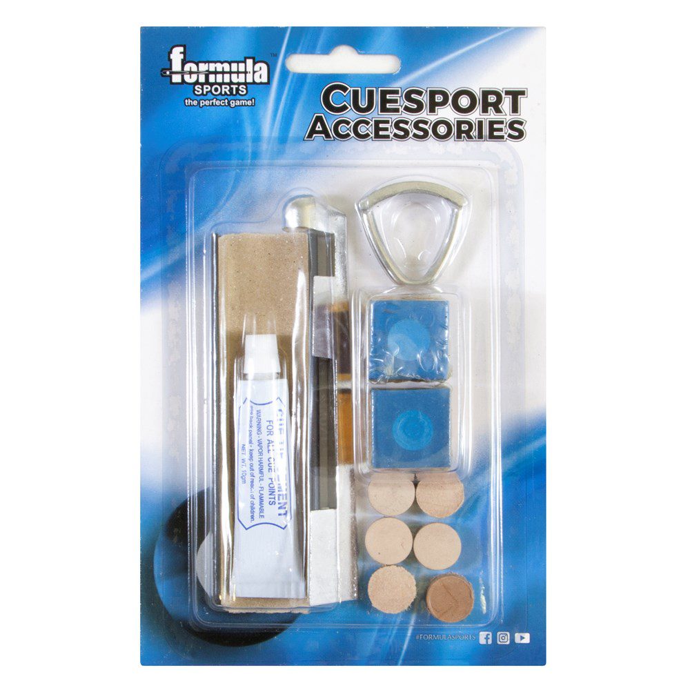 Formula Sports SMALL Pool Snooker Billiard Cue Tip Tipping Kit Chalk Clamp Glue Sander