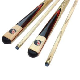 FULL ASH With Red Wood Flame Pool Snooker Billiard Cue Set of 2