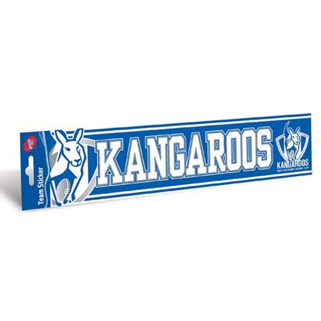 North Melbourne Kangaroos Official AFL Team Logo Bumper Sticker 305mm x 75mm