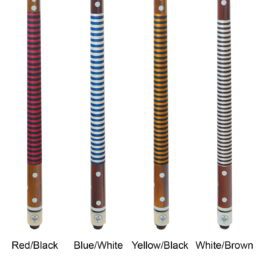 Nylon Wound hand Grip Timber Pool Snooker Billiard Cue Blue, Red, Yellow or White