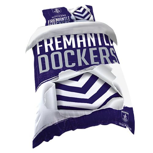 Fremantle Dockers Freo AFL SINGLE Bed Quilt Doona Duvet Cover & Pillow Case Set *NEW*