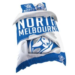 North Melbourne Kangaroos AFL SINGLE Bed Quilt Doona Duvet Cover & Pillow Case Set *NEW*