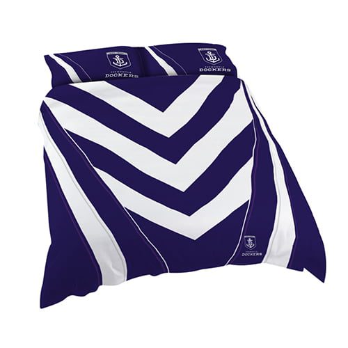 Fremantle Dockers Freo AFL KING Bed Quilt Doona Duvet Cover & Pillow Cases Set *NEW*