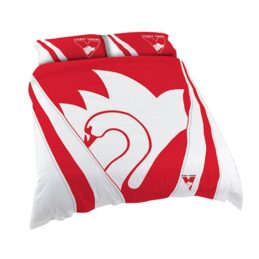 Sydney Swans AFL KING Bed Quilt Doona Duvet Cover & Pillow Cases Set *NEW*