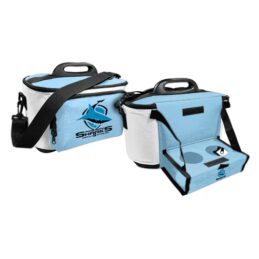 CRONULLA SHARKS NRL DRINK COOLER ESKY CARRY BAG WITH DRINK TRAY/TABLE