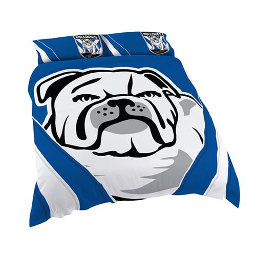 Canterbury Bulldogs NRL KING Bed Quilt Doona Duvet Cover & Pillow Cases Set *NEW*