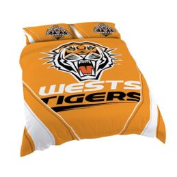 Wests Tigers NRL KING Bed Quilt Doona Duvet Cover & Pillow Cases Set *NEW*