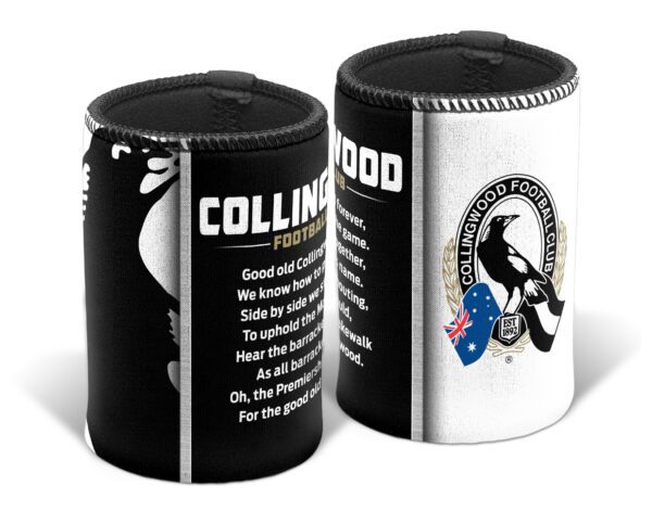 Collingwood Magpies AFL TEAM SONG Beer Can Bottle Cooler Stubby Holder Cosy