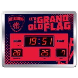 Licensed AFL Melbourne Demons Aussie Rules Glass SCOREBOARD LED Clock Man Cave