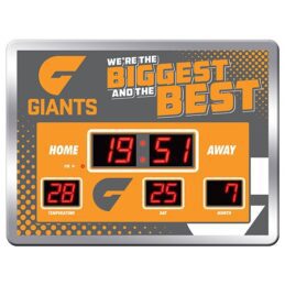 Licensed AFL GWS Greater Western Giants Aussie Rules Glass SCOREBOARD LED Clock Man Cave