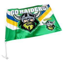 Canberra Raiders NRL Clip on Window CAR Flag includes Pole