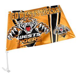 Wests Tigers NRL Clip on Window CAR Flag includes Pole