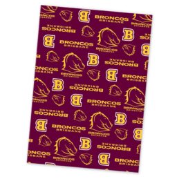 Brisbane Broncos NRL Rugby League Wrapping Paper Gift Wrap