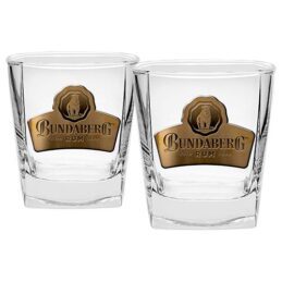 NEW Bundy Bundaberg Bear Rum Set of 2 Spirit Glasses Glass Bar Man Cave Gift