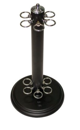 FULL Black Pool Snooker Billiard Round Cue Stand Rack