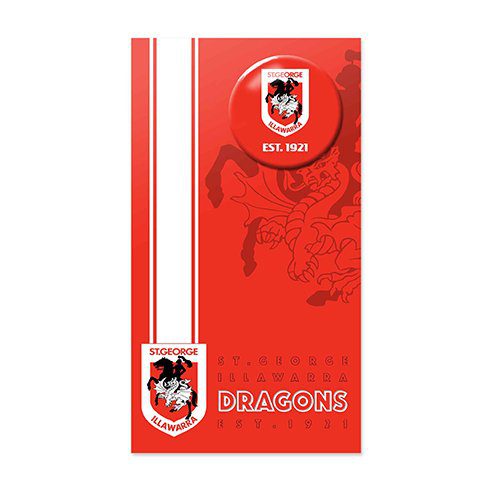 St George Illawarra Dragons NRL GIFT Card with Badge (Birthday, Christmas, Mothers day, Fathers Day)