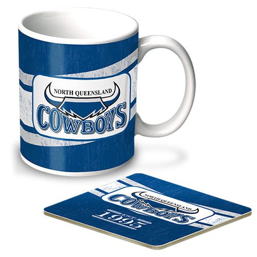 North QLD Queensland Cowboys NRL Heritage Coffee Mug Cup & Coaster