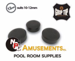 BLACK Spinster Grip Tip 12mm Glue on type, NEW No chalk Needed. Price is for each tip.