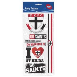 St Kilda Saints AFL Temporary TATTOO Sheet
