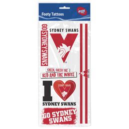 Sydney Swans AFL Temporary TATTOO Sheet