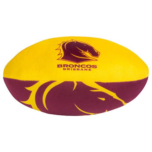 Brisbane Broncos NRL Plush Football Ball Soft Sublimated 2017 Team Jersey Print